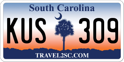 SC license plate KUS309