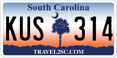 SC license plate KUS314