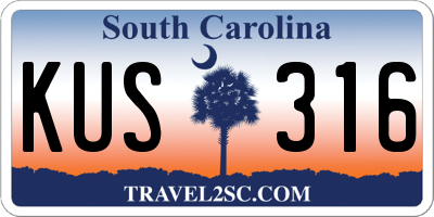 SC license plate KUS316