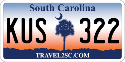 SC license plate KUS322