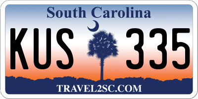 SC license plate KUS335