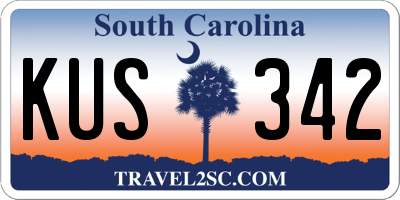 SC license plate KUS342