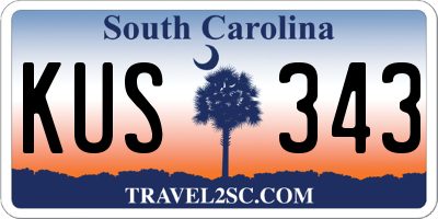SC license plate KUS343