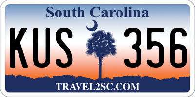 SC license plate KUS356