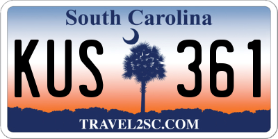 SC license plate KUS361