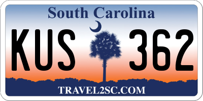 SC license plate KUS362