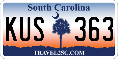 SC license plate KUS363