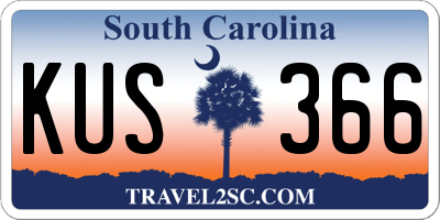SC license plate KUS366