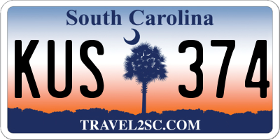 SC license plate KUS374