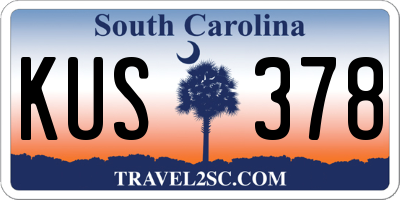 SC license plate KUS378