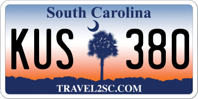 SC license plate KUS380