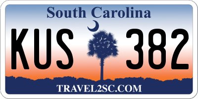 SC license plate KUS382