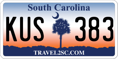 SC license plate KUS383