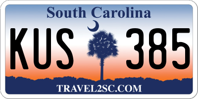 SC license plate KUS385