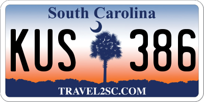 SC license plate KUS386