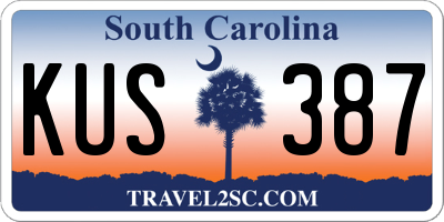 SC license plate KUS387