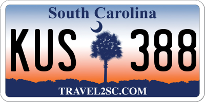 SC license plate KUS388