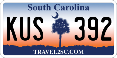 SC license plate KUS392
