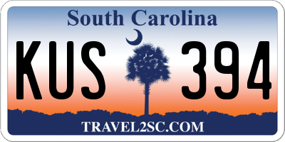 SC license plate KUS394