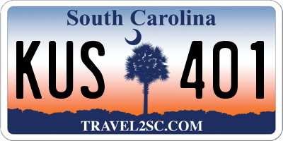 SC license plate KUS401