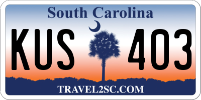 SC license plate KUS403