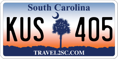 SC license plate KUS405