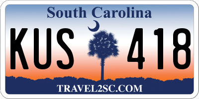 SC license plate KUS418