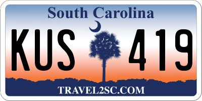 SC license plate KUS419