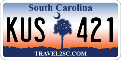 SC license plate KUS421