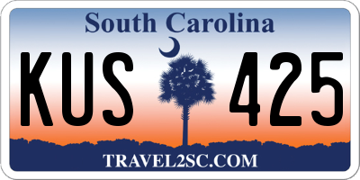 SC license plate KUS425
