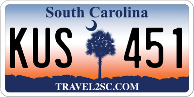 SC license plate KUS451