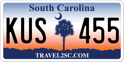 SC license plate KUS455