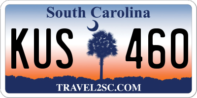 SC license plate KUS460