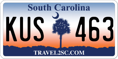 SC license plate KUS463