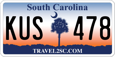 SC license plate KUS478