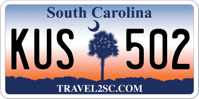 SC license plate KUS502