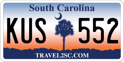 SC license plate KUS552