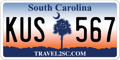 SC license plate KUS567