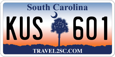 SC license plate KUS601