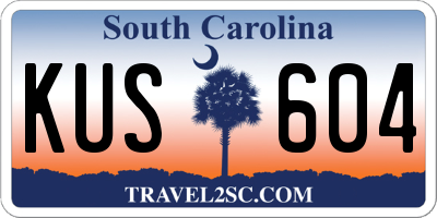 SC license plate KUS604