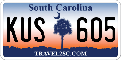 SC license plate KUS605
