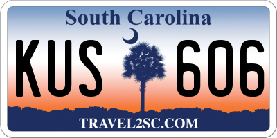 SC license plate KUS606