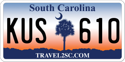 SC license plate KUS610