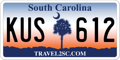SC license plate KUS612