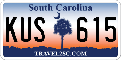 SC license plate KUS615
