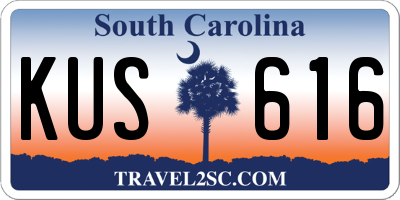SC license plate KUS616
