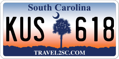 SC license plate KUS618