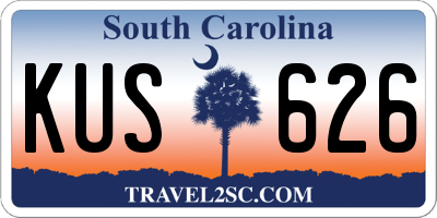 SC license plate KUS626