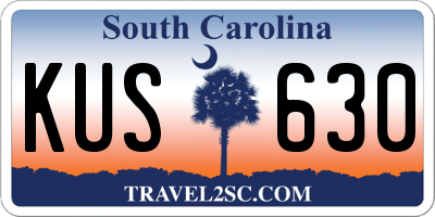 SC license plate KUS630