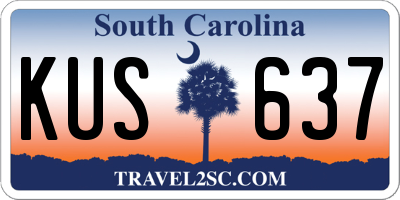 SC license plate KUS637